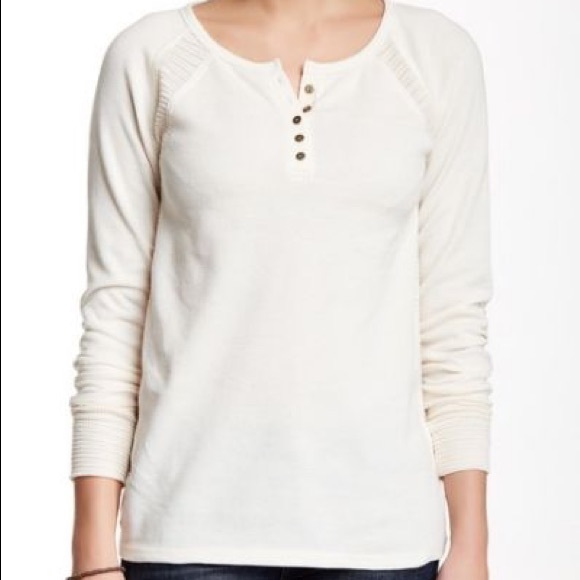 Lucky Brand Swift Mixed Thermal 5 Button Crew Neck T-shirt Women’s - Picture 1 of 9
